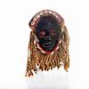 AFRICAN DAN MASK WITH ROPE COIFFURE AND SHELLS
