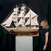 LARGE HAND MADE REPLICA MODEL FRENCH SAILING SHIP, BELEM