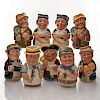 9 ROYAL DOULTON DOULTONVILLE SMALL CHARACTER TOBY JUGS