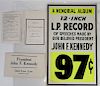 Lot of JFK Advertising Poster, Funeral Cards, More