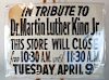 Large Rare Martin Luther King Store Closure Banner