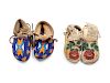 Two Pairs of Northern Plains Child's Beaded Hide Moccasins
lengths 5 1/4 and 4 3/4 inches