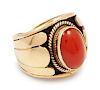 14k Gold and Coral Ring