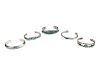 Five Navajo and Zuni Silver Cuff Bracelets
one stamped LP, Lag-Zun, sterling; two stamped sterling