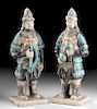 Pair of Chinese Ming Dynasty Pottery Soldiers