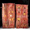 Lot of Two 20th C. Papua New Guinea Bark Paintings