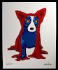 Blue Dog w/ Red Cloak, Rodrigue Signed Artist's Proof