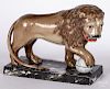 Staffordshire lion with globe