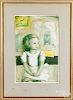 Benton Spruance signed lithograph of a young girl