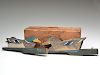 Set of four JW Reynolds "Illinois River" Mallard V-boards, in original dovetailed box, Chicago, Illinois.