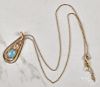 14K gold opal lavalier necklace