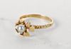 Scandinavian 14K yellow gold solitaire pearl ring