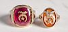 Two 10K yellow gold Shriners rings