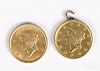 1852 and 1853 Liberty Head one dollar gold coins