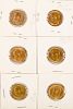 Six British George V gold sovereigns