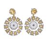14k Gold 4.60ctw Diamond Citrine Crystal Earrings 