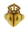 Kieselstein Cord 18K Gold Diamond Crown Heart Ring