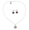 Sanrio Hellow Kitty 18K Gold Silver Diamond Enamel Earrings Necklaces Set