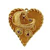 Mid Century 14K Gold Ruby Sapphire  Heart Pendant
