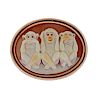 Amedeo Rose Silver See Hear Speak No Evil Monkey Cameo Ring
