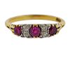 Antique Victorian 18k Gold Diamond Red Stone Ring 