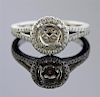 Platinum Diamond Halo Engagement Ring Setting 