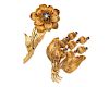 Two TIFFANY & CO. 18K Gold and Sapphire Brooches