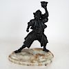 Bronze Samurai Figural Candleholder