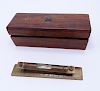 ENGLISH BRASS LEVEL & RULER WITH  BOX
