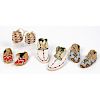 Collection of Children's Beaded Hide Moccasins and Possible Bags
