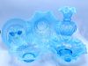 5 PCS. FENTON BLUE GLASS