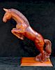 CARVED WOOD HORSE SGN. ZANBRANO PASTO 