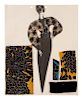 Geoffrey Beene Fashion Illustration and Fabric Swatches, c.1986