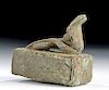 Egyptian Bronze Votive Sarcophagus w/ Snake