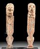 Egyptian Late Dynastic Polychrome Wood Lion Chair Legs