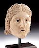 Expressive Roman Terracotta Actor's Mask of Female