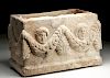 Roman / Byzantine Stone Casket w/ Cherubs