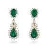 Day/Night Emerald and Diamond Drop Earrings