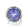 79.57-Carat Cabochon Ceylon Unheated Star Sapphire and Diamond Ring