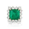 13.00-Carat Colombian Emerald and Diamond Ring