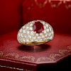 Cartier Fine Burmese Unheated Ruby and Diamond Ring