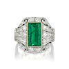 Art Deco Colombian Emerald and Diamond Ring