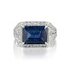 J.E. Caldwell Art Deco Sapphire and Diamond Ring