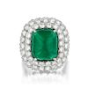 Ruser Sugar-Loaf Colombian Emerald and Diamond Ring