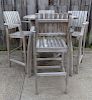 5 PC. OUTDOOR TEAK; BISTRO TABLE & 4 CHAIRS
