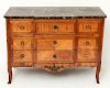 French Marquetry Commode / Dresser w Marble Top