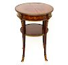 French Marquetry Side Table w Gilt Bronze Mounts