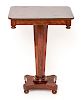 Empire Style Mahogany Pedestal Side Table