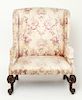 Victorian Upholstered Wingback Parlor Arm Chair