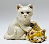 "Cuddling Kittens" Ceramic Studio Art Sculpture